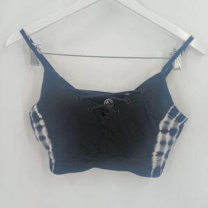 womens SO clothing Black Plaid Scoop Neck Cami bralette size XL